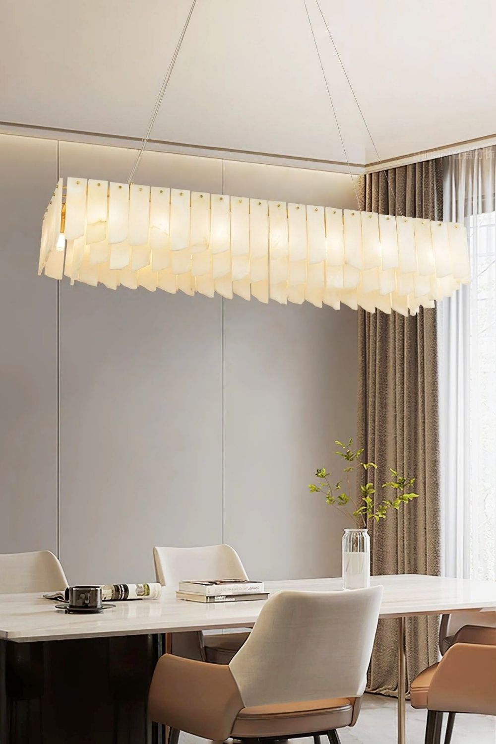 Alabaster Modern Cascade Tiered Chandelier - view 4 | everlamps