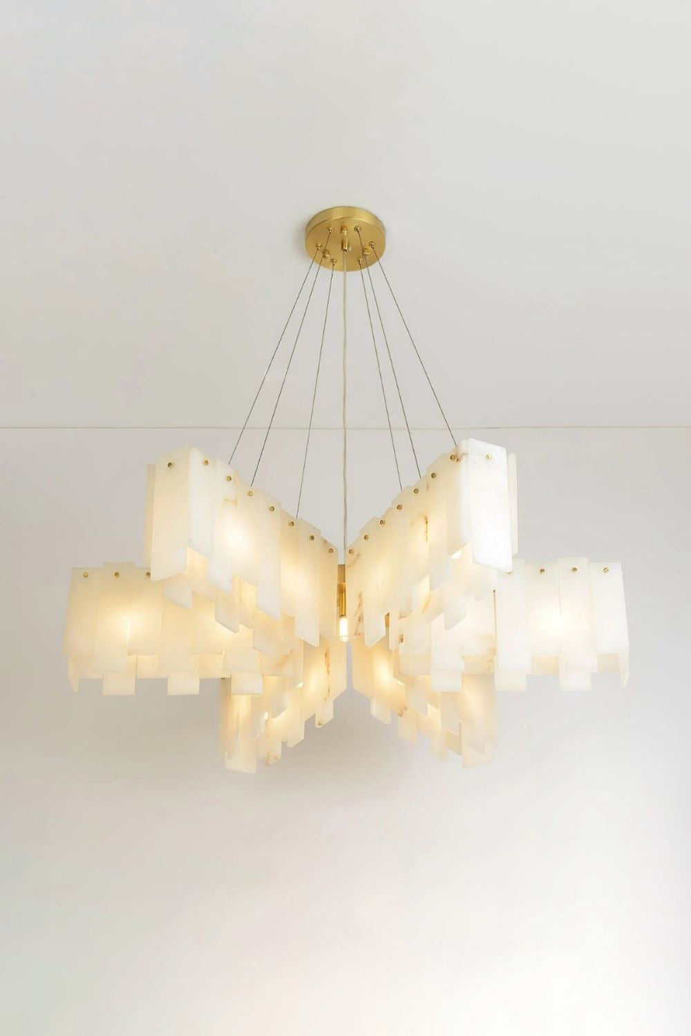 Alabaster Modern Cascade Tiered Chandelier - view 10 | everlamps