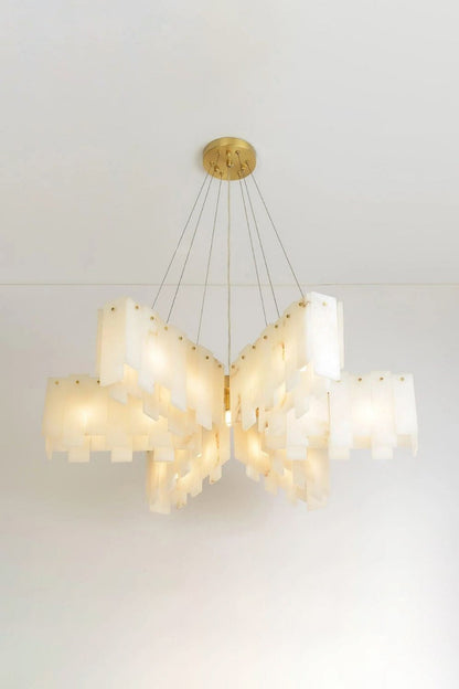 Alabaster Modern Cascade Tiered Chandelier - view 10 | everlamps
