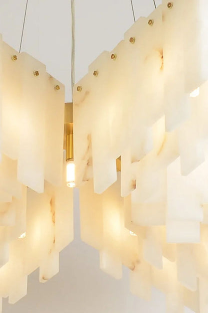 Alabaster Modern Cascade Tiered Chandelier - view 13 | everlamps