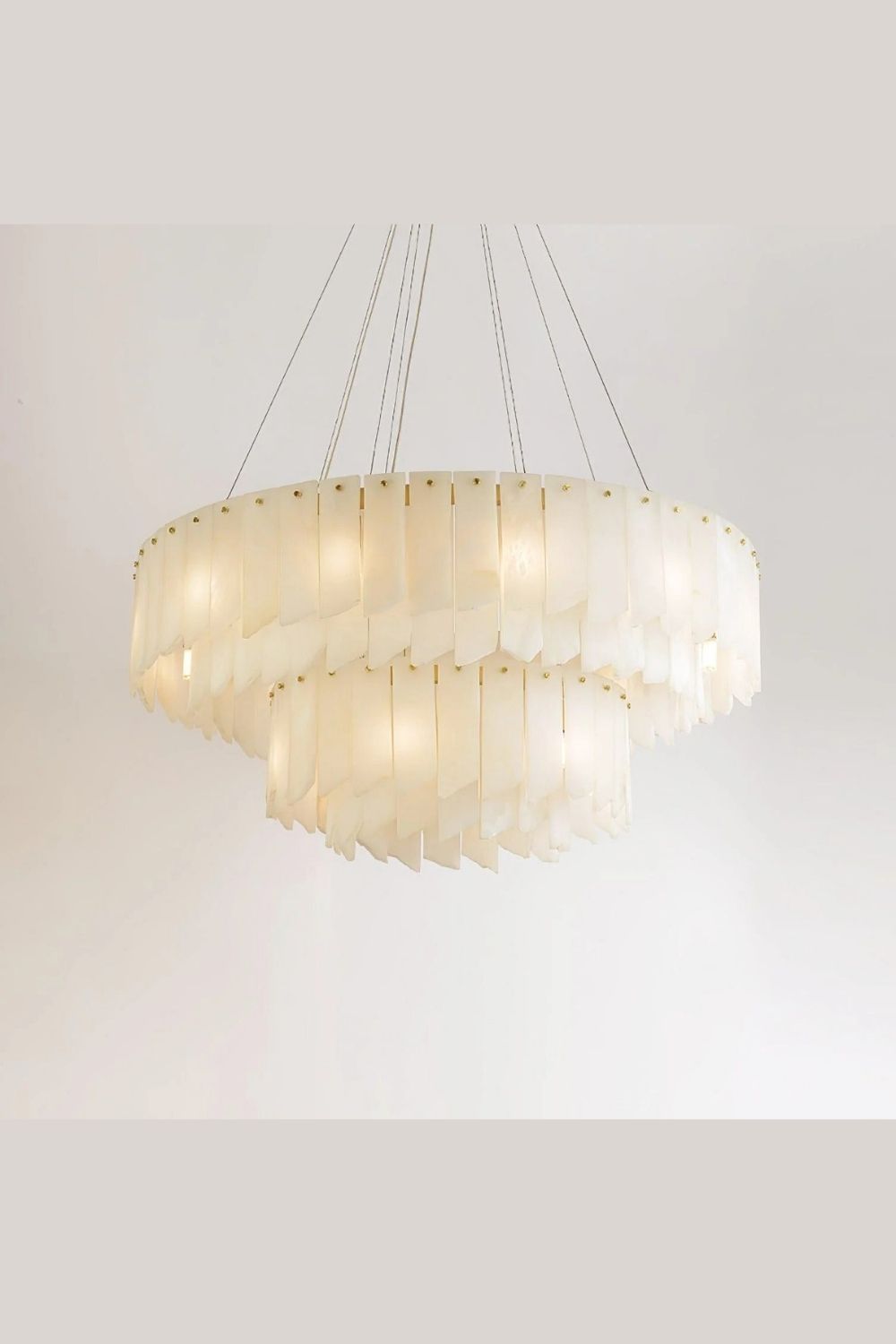 Alabaster Modern Cascade Tiered Chandelier - view 6 | everlamps