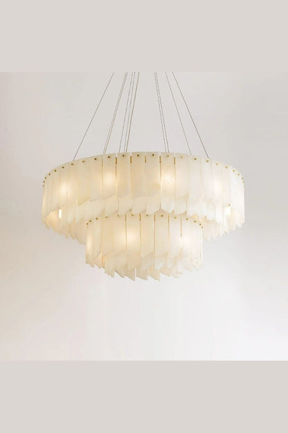 Alabaster Modern Cascade Tiered Chandelier - view 6 | everlamps