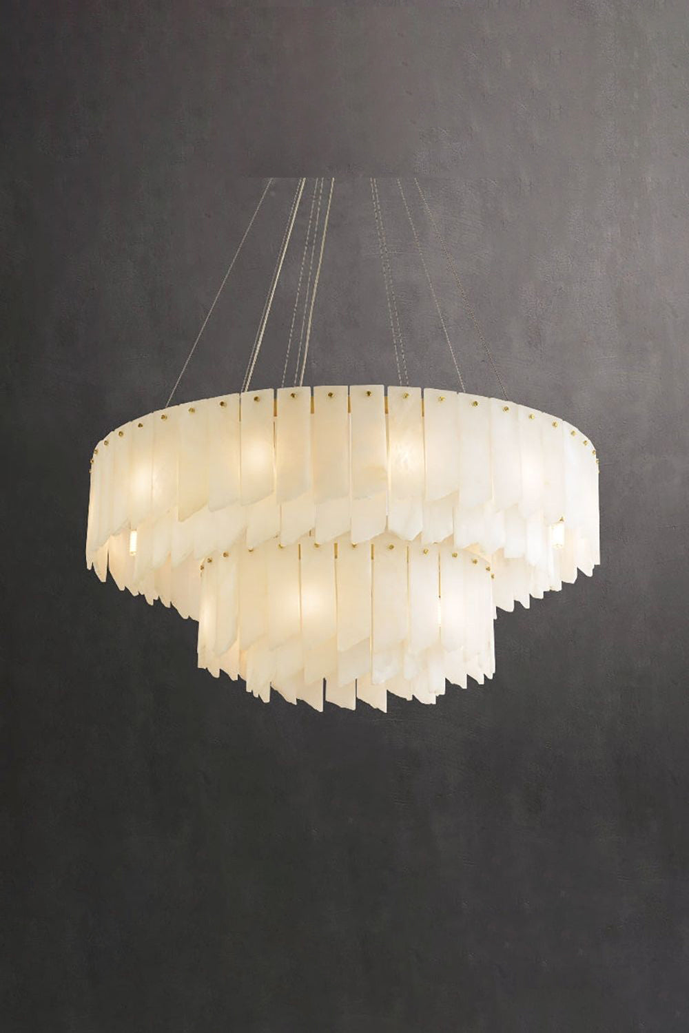 Alabaster Modern Cascade Tiered Chandelier - view 12 | everlamps