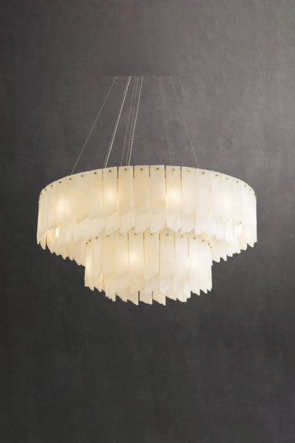 Alabaster Modern Cascade Tiered Chandelier - view 12 | everlamps
