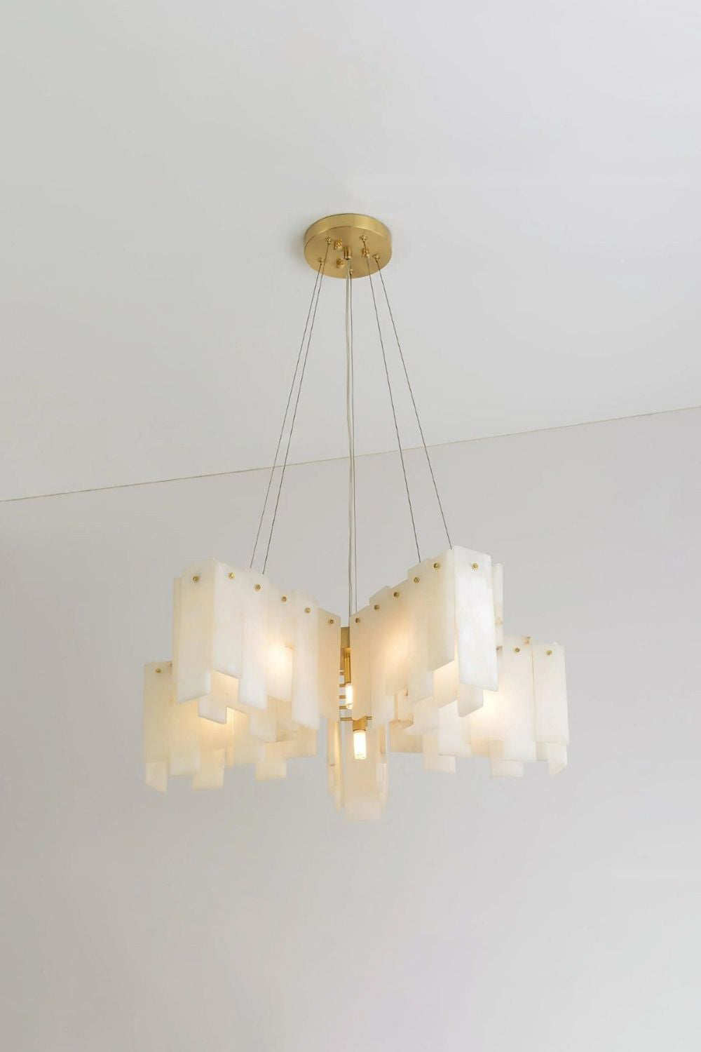 Alabaster Modern Cascade Tiered Chandelier - view 9 | everlamps
