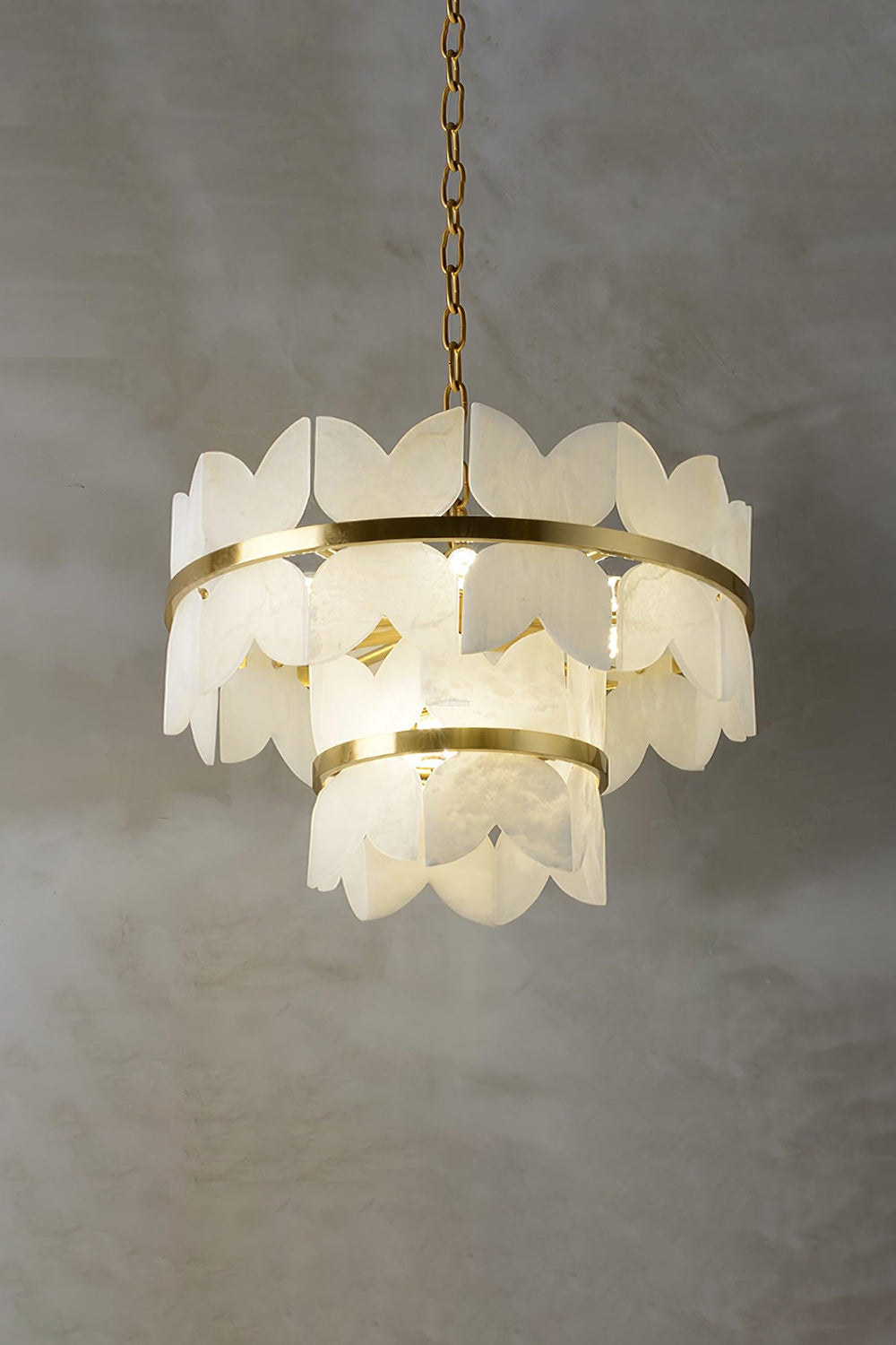 Alabaster Petal Tier Chandelier - view 7 | everlamps