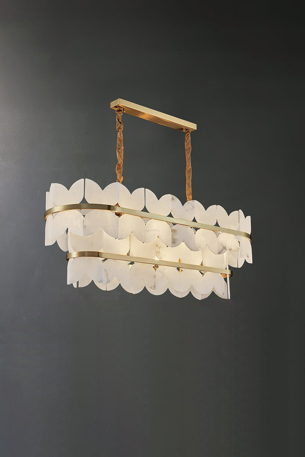 Alabaster Petal Tier Chandelier - view 25 | everlamps