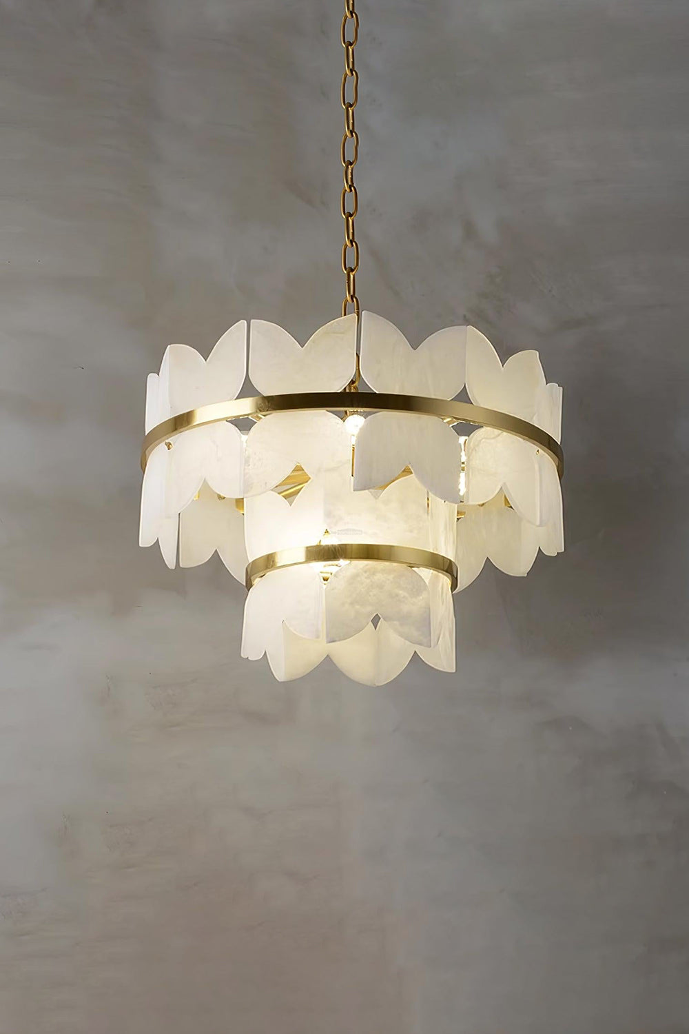 Alabaster Petal Tier Chandelier - view 10 | everlamps