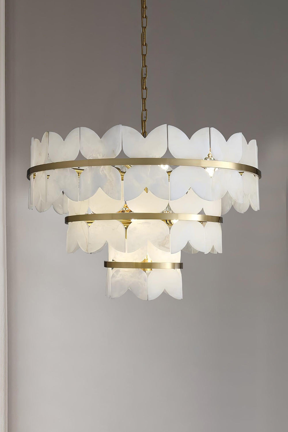 Alabaster Petal Tier Chandelier - view 11 | everlamps