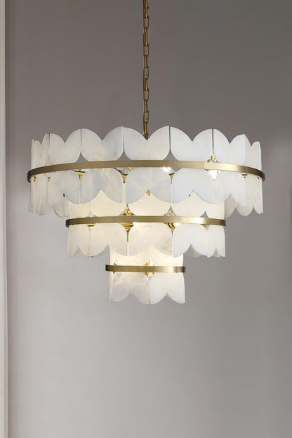 Alabaster Petal Tier Chandelier - view 11 | everlamps