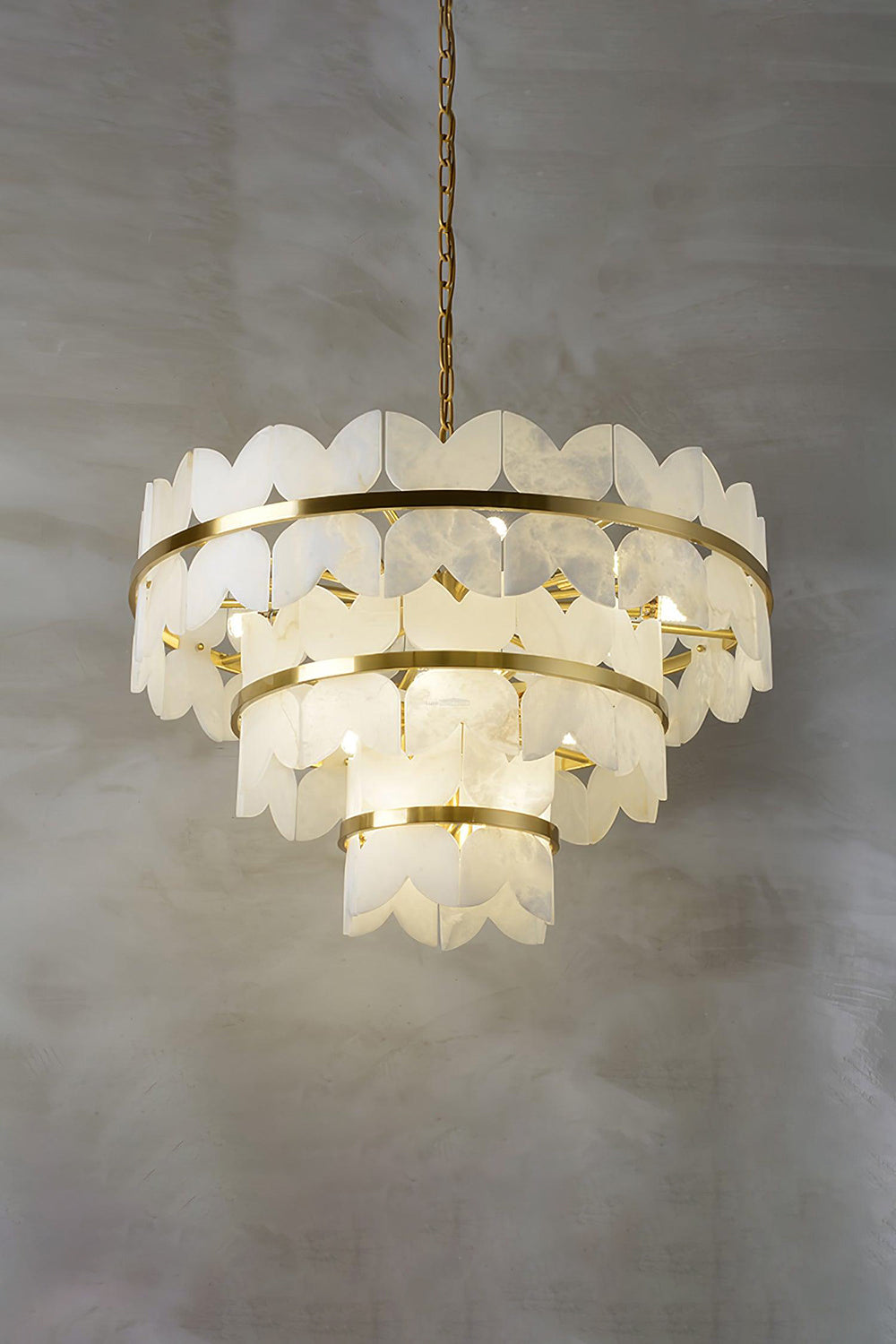 Alabaster Petal Tier Chandelier - view 16 | everlamps