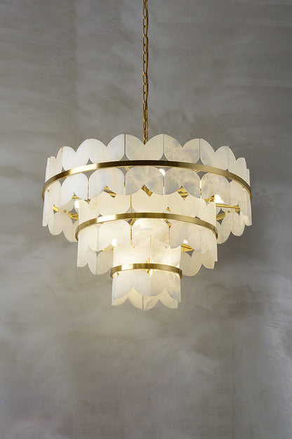Alabaster Petal Tier Chandelier - view 16 | everlamps