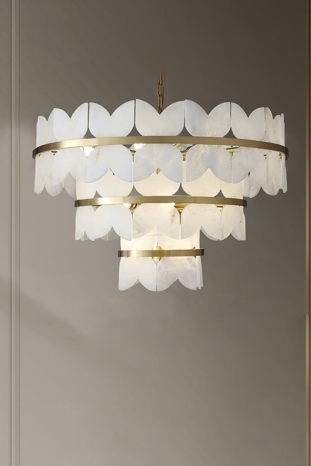 Alabaster Petal Tier Chandelier - view 20 | everlamps