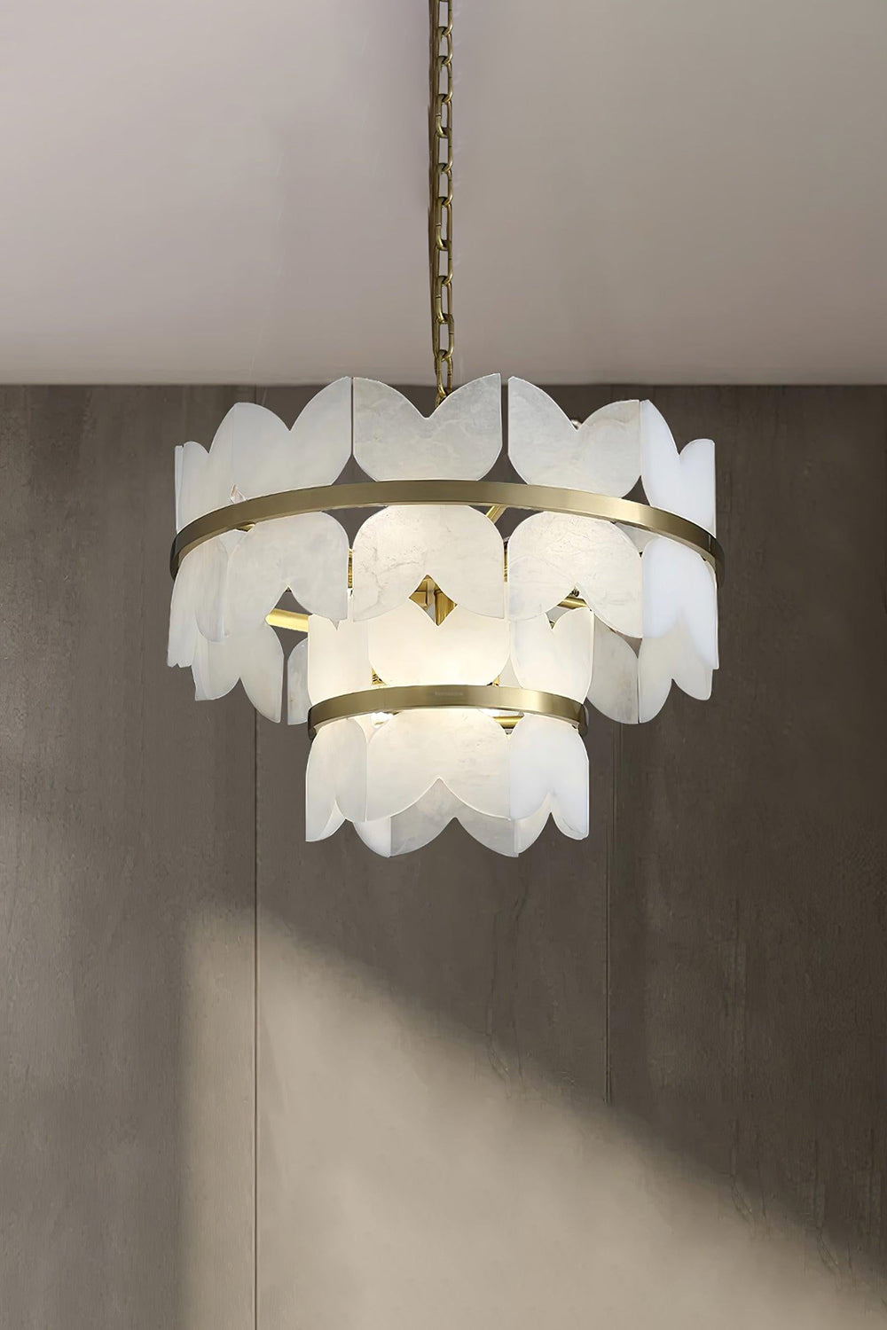 Alabaster Petal Tier Chandelier - view 13 | everlamps