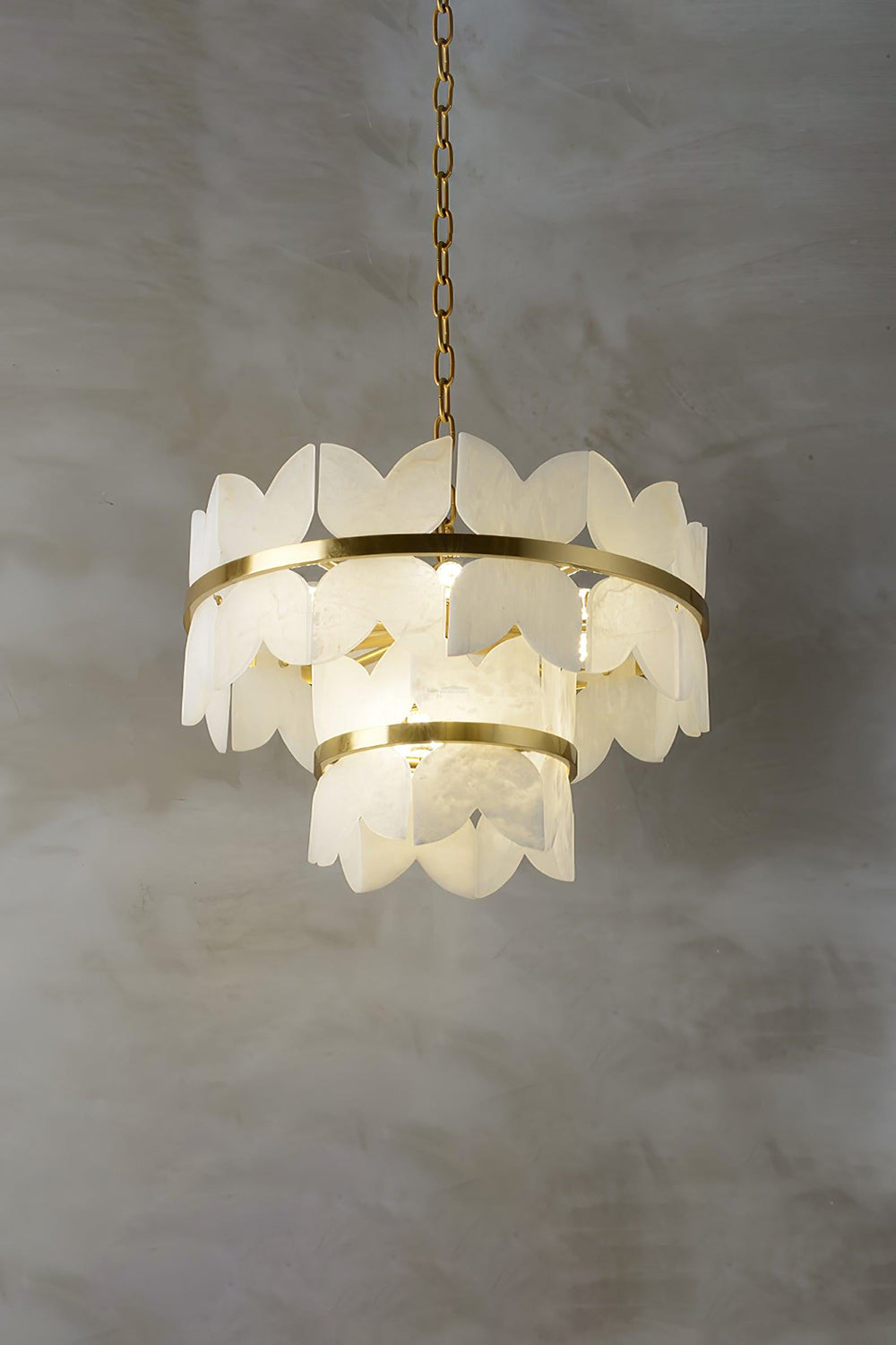 Alabaster Petal Tier Chandelier - view 9 | everlamps