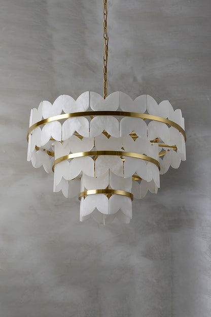 Alabaster Petal Tier Chandelier - view 17 | everlamps
