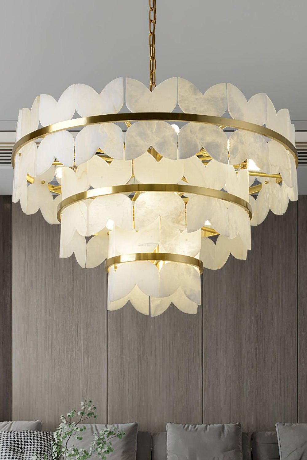 Alabaster Petal Tier Chandelier - view 21 | everlamps