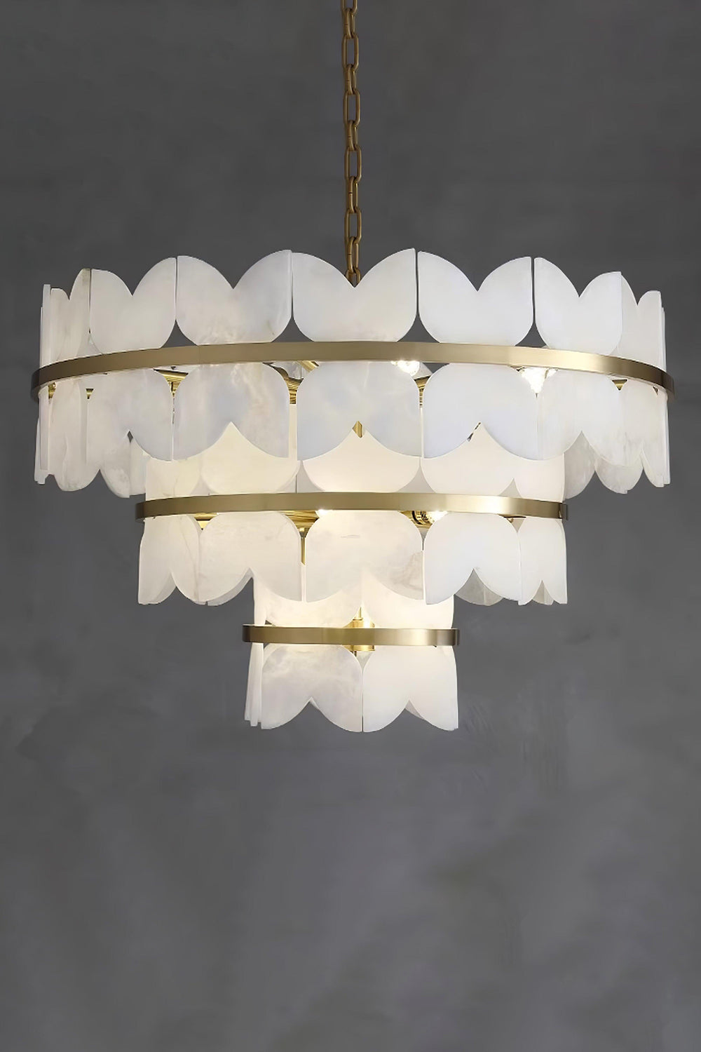Alabaster Petal Tier Chandelier - view 19 | everlamps