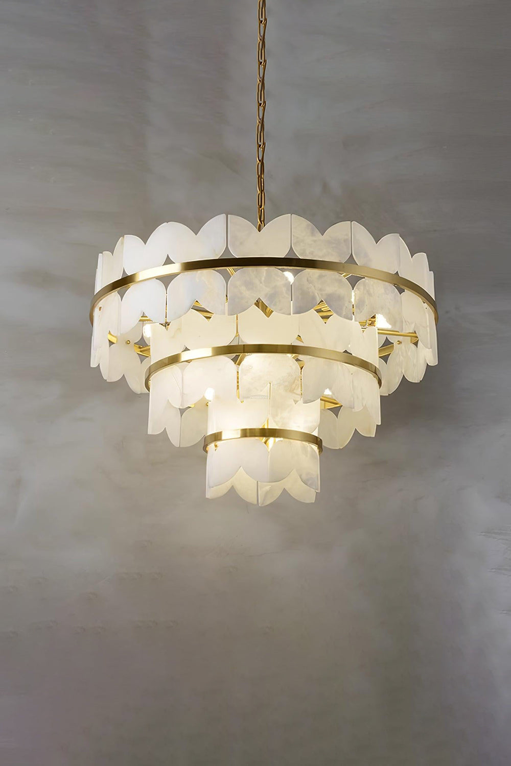 Alabaster Petal Tier Chandelier - view 5 | everlamps