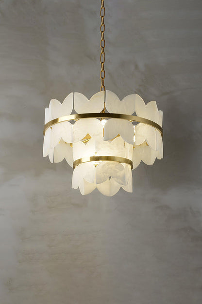 Alabaster Petal Tier Chandelier - view 6 | everlamps