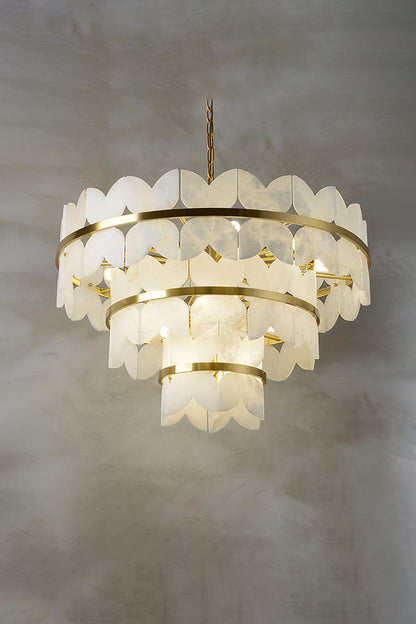 Alabaster Petal Tier Chandelier - view 15 | everlamps