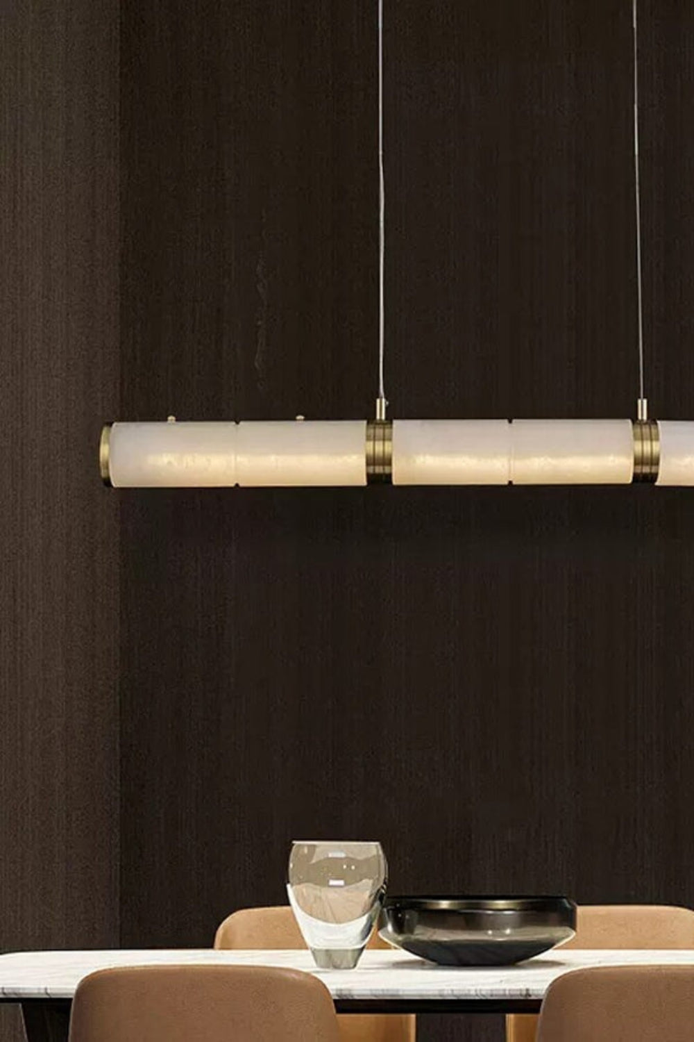 Alabaster Pillar Linear Chandelier - everlamps