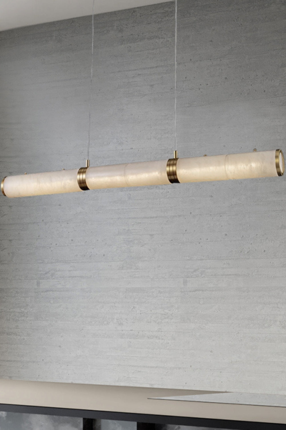 Alabaster Pillar Linear Chandelier - everlamps