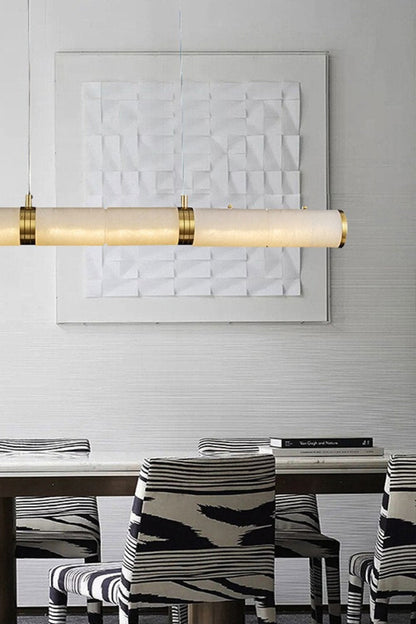 Alabaster Pillar Linear Chandelier - everlamps