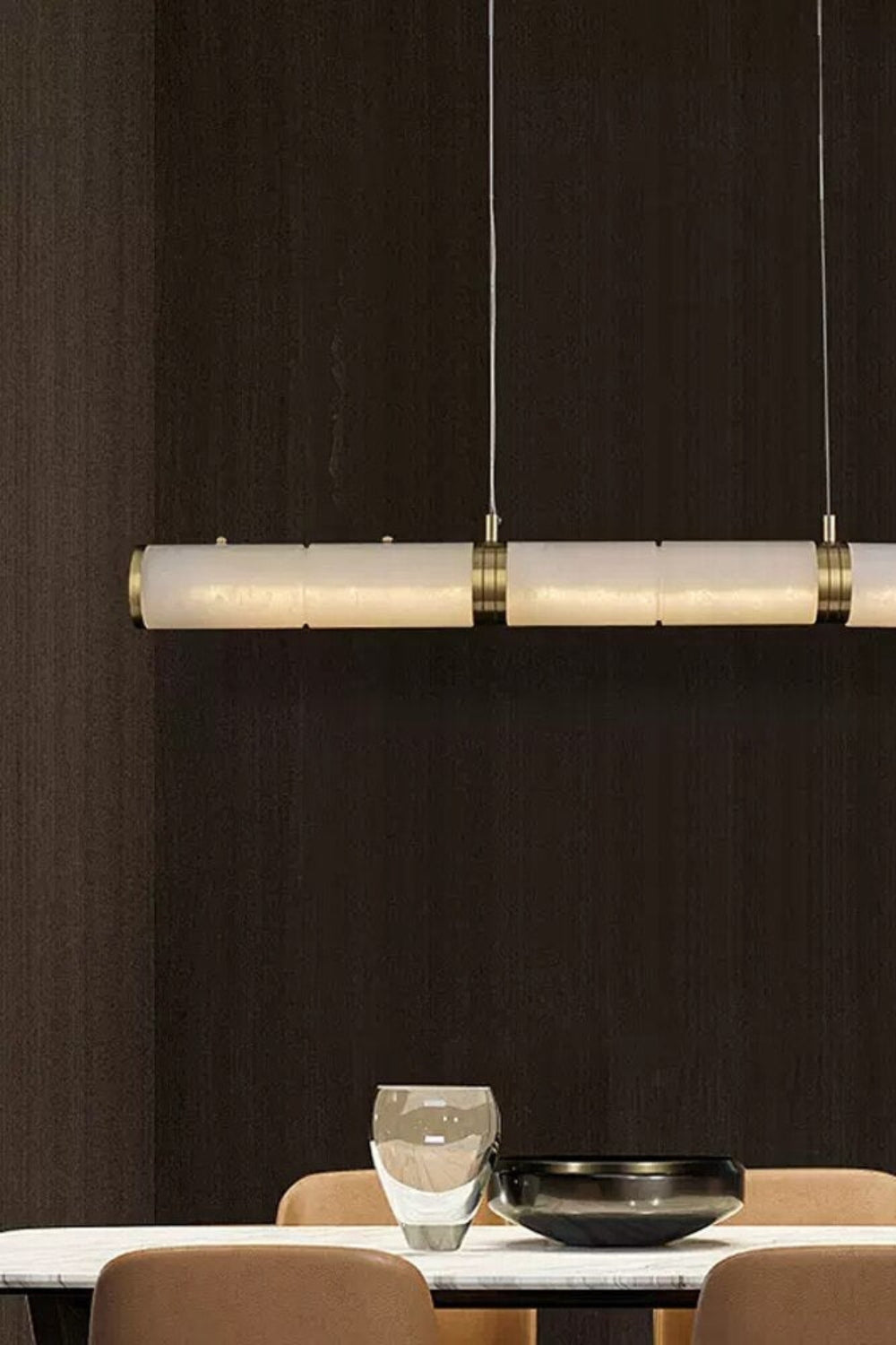 Alabaster Pillar Linear Chandelier - everlamps