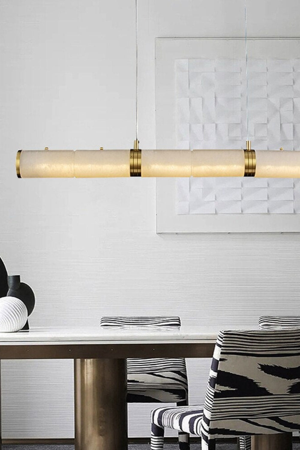 Alabaster Pillar Linear Chandelier - everlamps