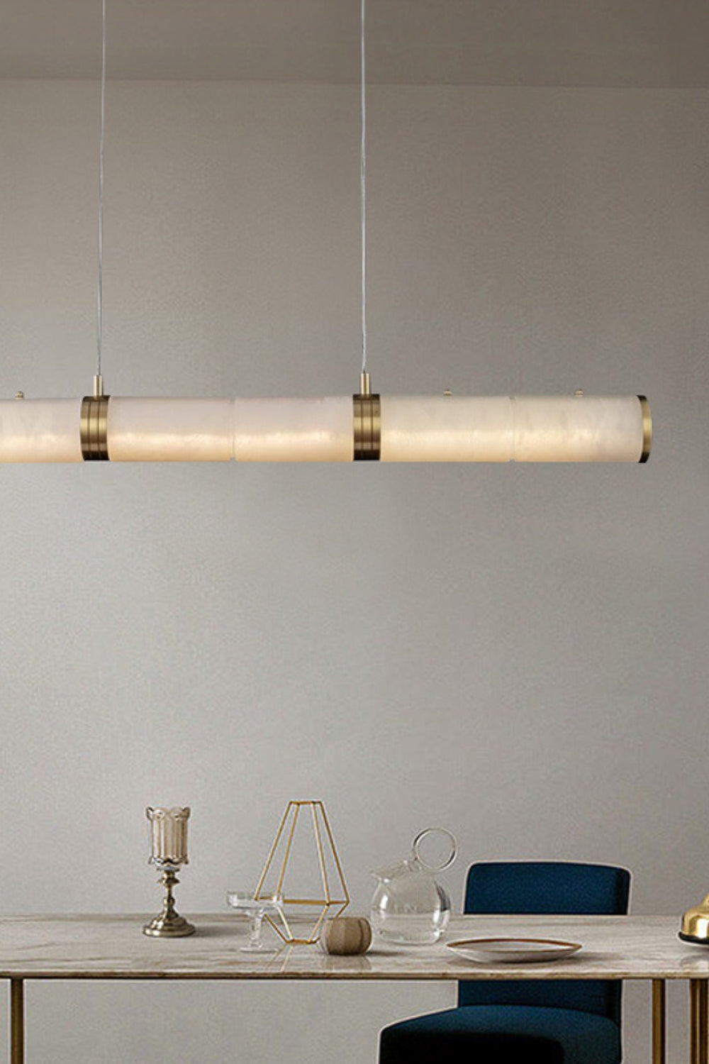 Alabaster Pillar Linear Chandelier - everlamps