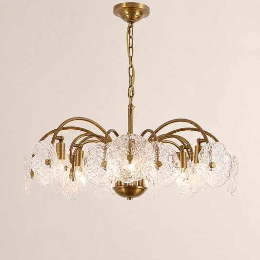 Alon Vintage Glass Tiered Chandelier  27”D 32“D