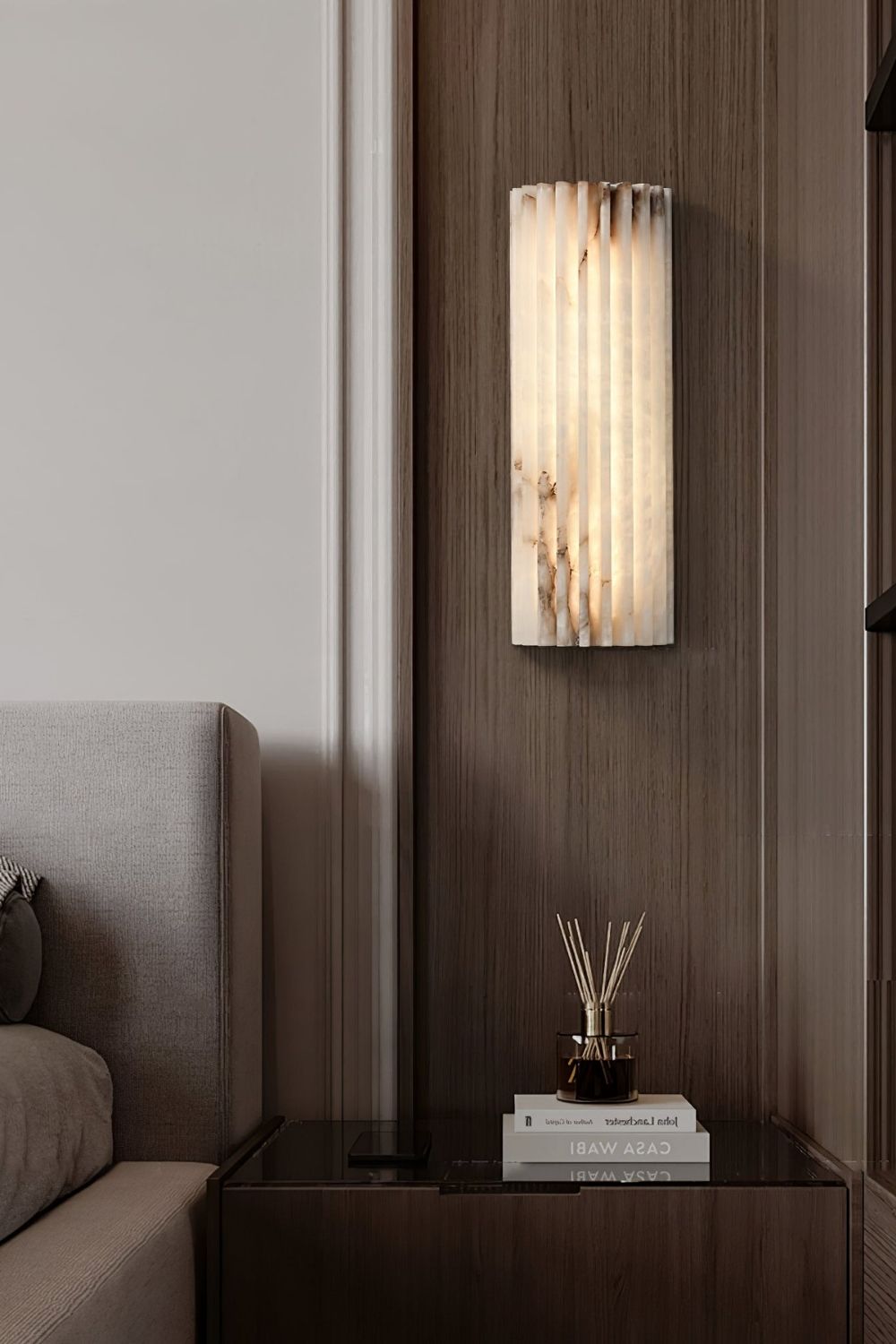 Alvia Alabaster Wall Light - view 2 | everlamps