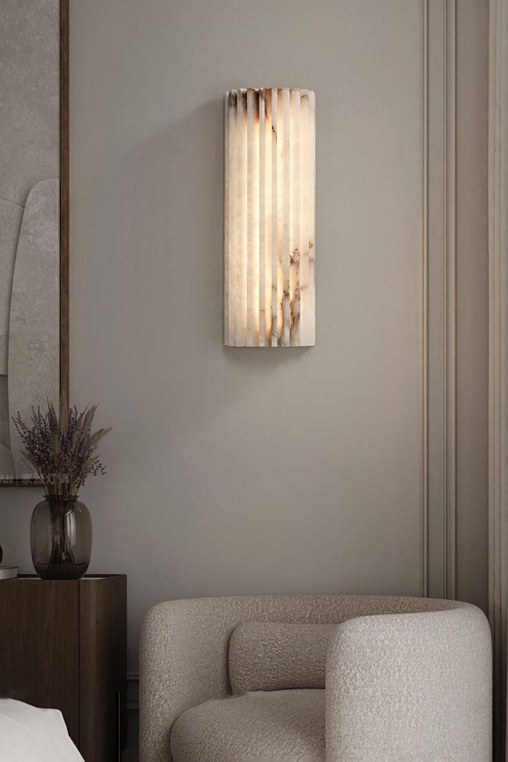 Alvia Alabaster Wall Light - view 3 | everlamps