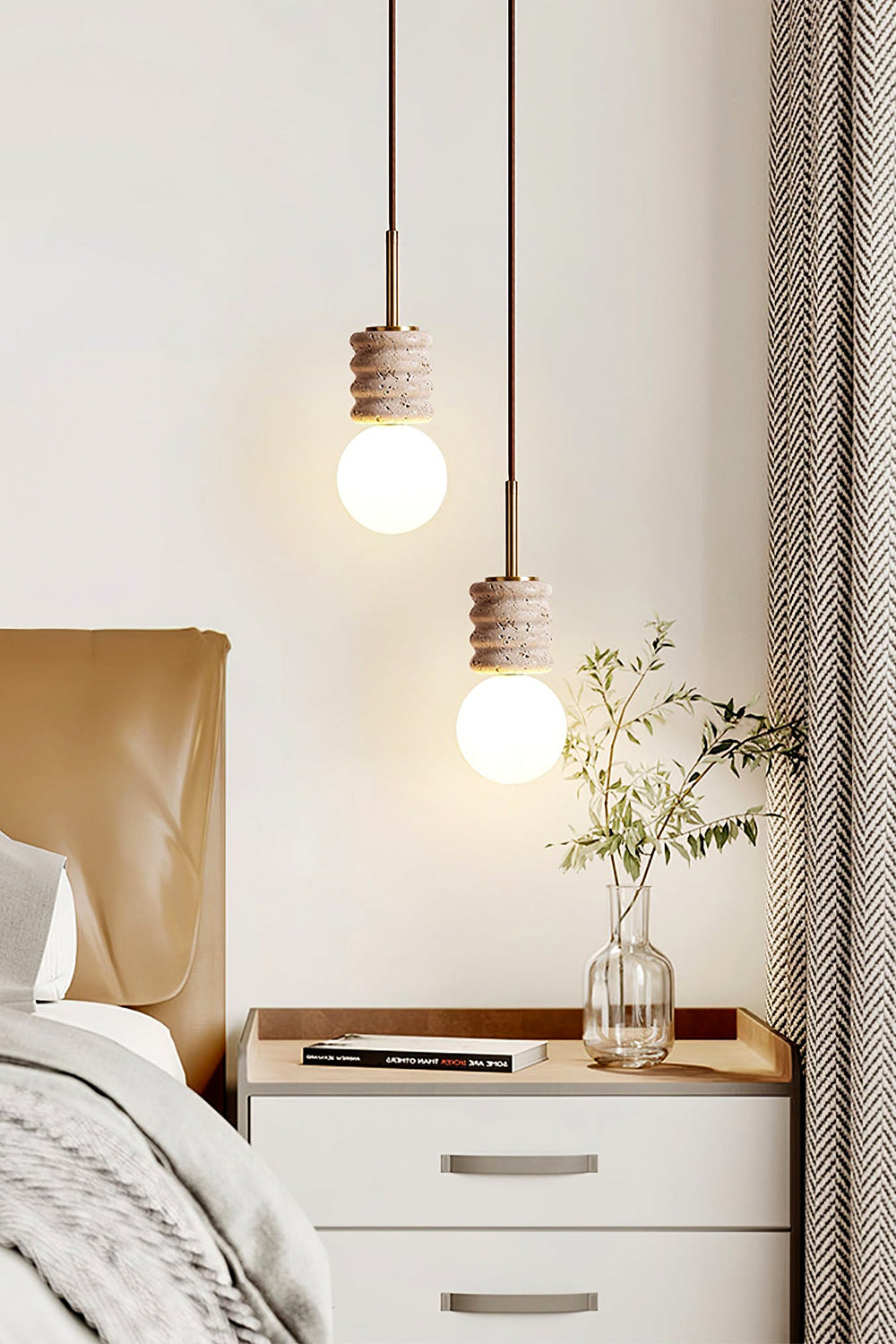 Alvia Travertine Pendant Lamp - view 4 | everlamps
