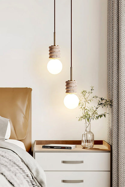 Alvia Travertine Pendant Lamp - view 4 | everlamps