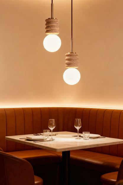 Alvia Travertine Pendant Lamp - view 8 | everlamps