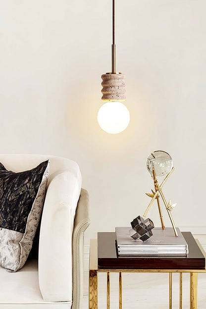 Alvia Travertine Pendant Lamp - view 2 | everlamps