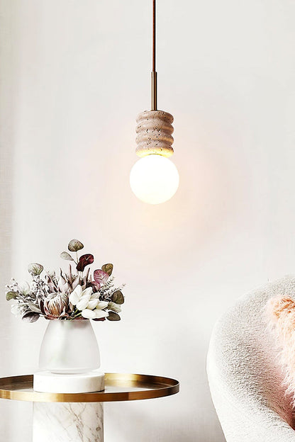 Alvia Travertine Pendant Lamp - view 3 | everlamps