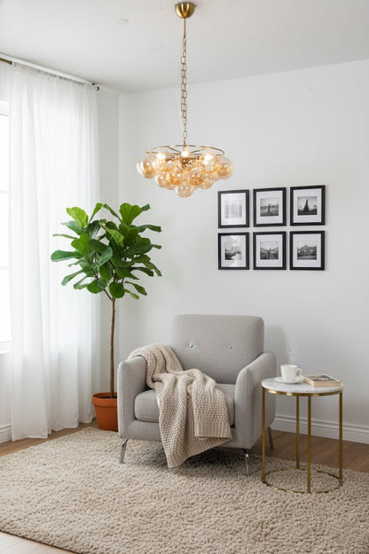 Amber Bubble Glass Chandelier - view 5 | everlamps