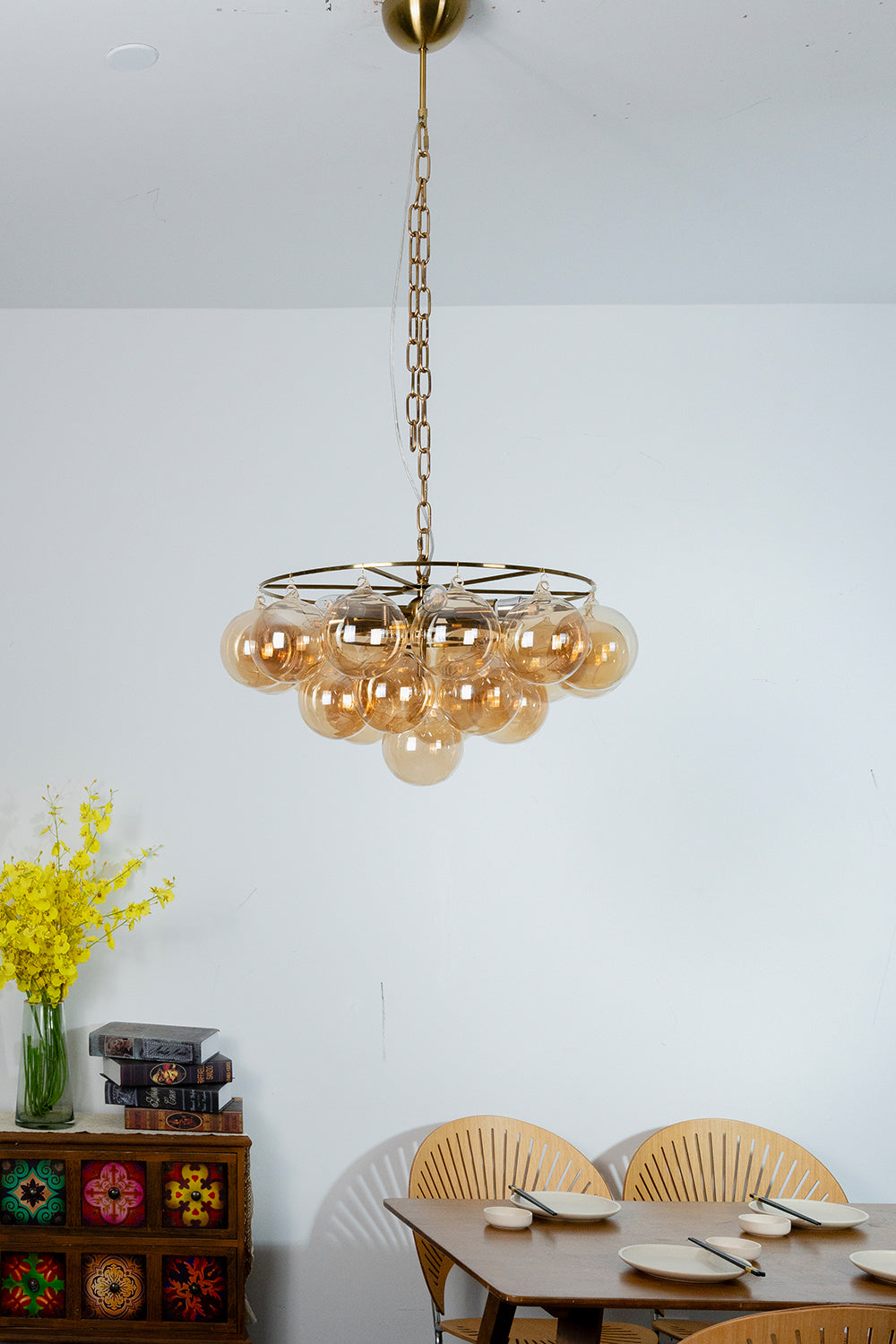 Amber Bubble Glass Chandelier - view 12 | everlamps
