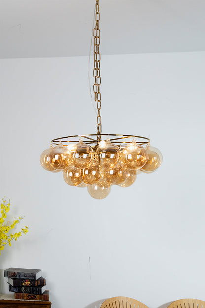 Amber Bubble Glass Chandelier - view 21 | everlamps