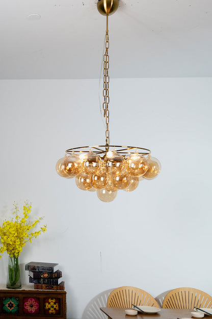 Amber Bubble Glass Chandelier - view 13 | everlamps