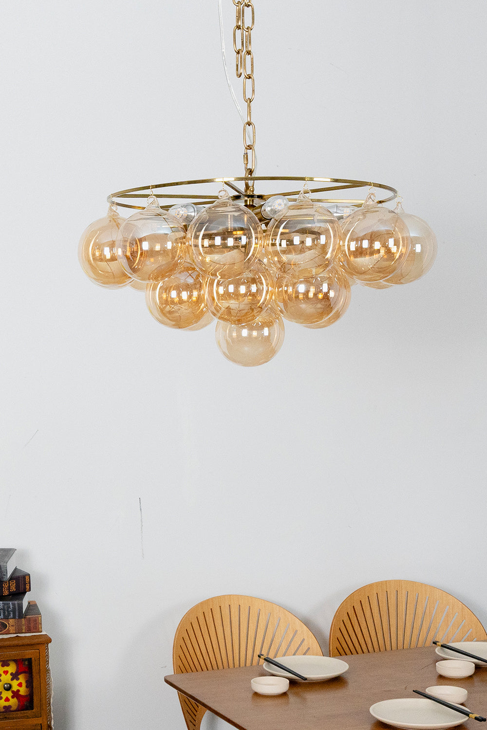 Amber Bubble Glass Chandelier - view 9 | everlamps