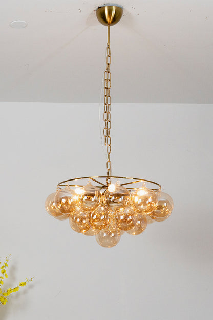 Amber Bubble Glass Chandelier - view 15 | everlamps