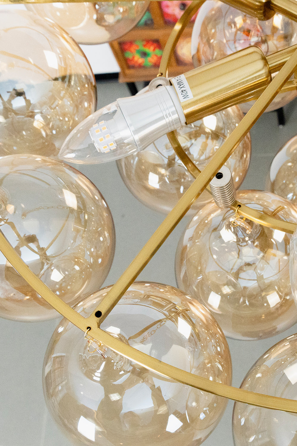 Amber Bubble Glass Chandelier - view 16 | everlamps