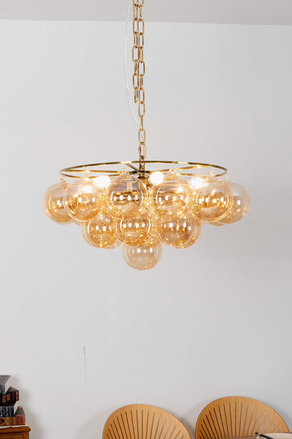 Amber Bubble Glass Chandelier - view 14 | everlamps