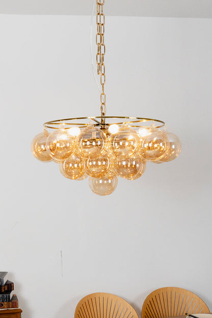Amber Bubble Glass Chandelier - view 14 | everlamps