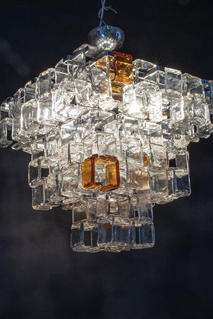 Amber & Clear Art Chandelier - view 4 | everlamps