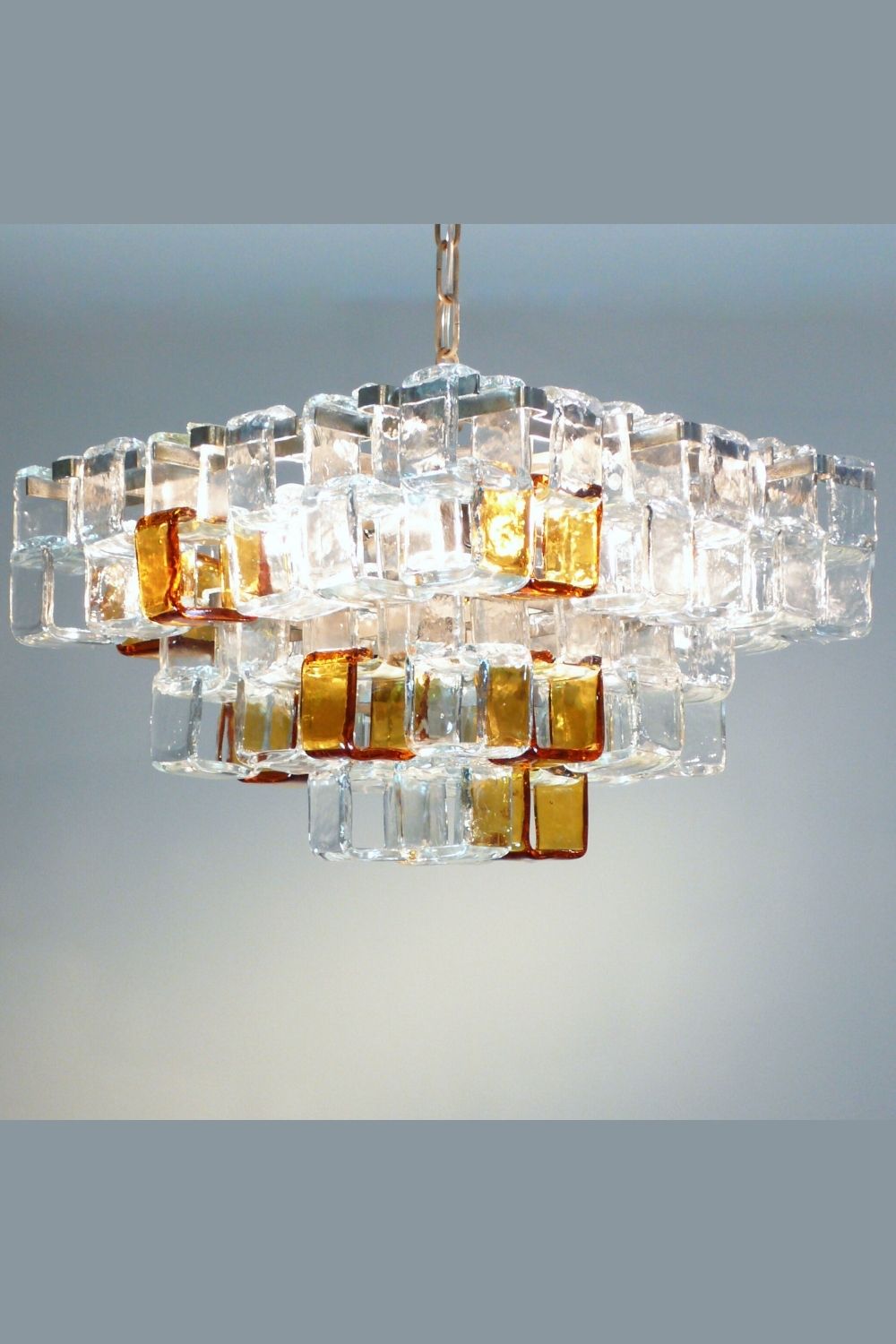 Amber & Clear Art Chandelier - view 2 | everlamps